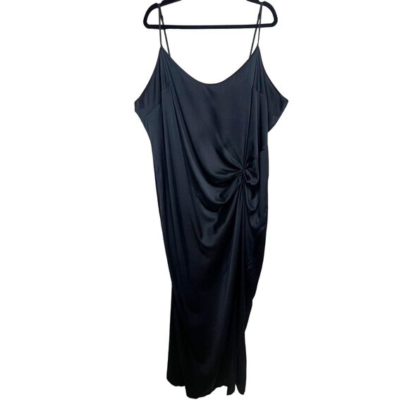 SKIMS Silk Slip Dress High Slit Soot 4X - Picture 2 of 13